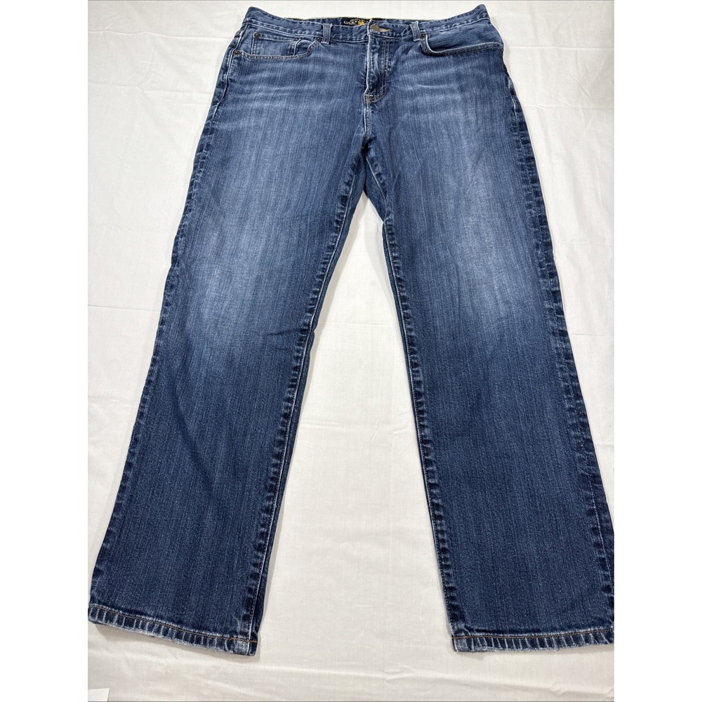 JEANS STRAIGHT Lucky Brand Men 36x30 Classic 98% Cotton MEDIUM Wash WESTERN